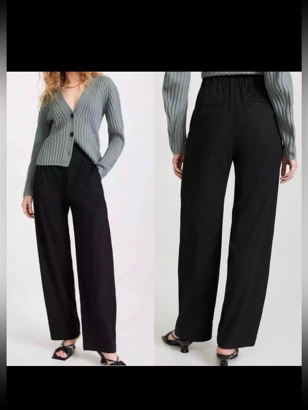 Vince linen Black Dress Pants chic bohemian classic preppy tailored pull on xs
